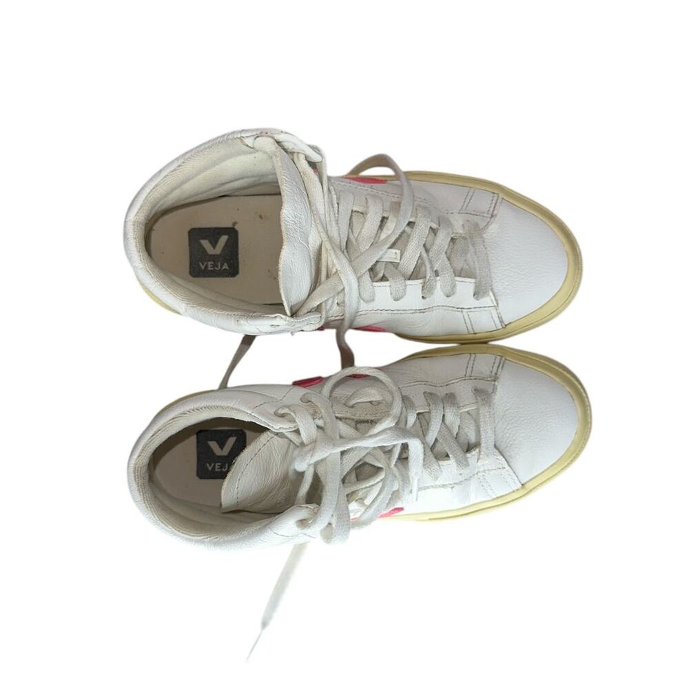 Veja Minotaur Women's High Top Leather White and Pink Sneakers Shoes Size 5 - Picture 6 of 12